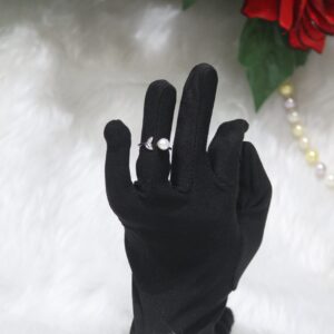 Pearl Ring with Simple Design - Classic minimalist pearl ring with a sleek band, perfect for daily wear or special occasions.