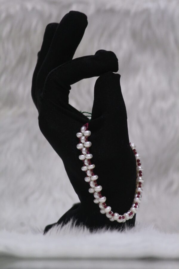 Pearl Bracelet with Ruby Accents