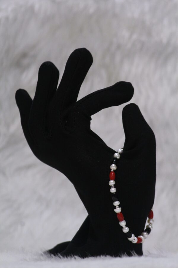 Pearl and Red Stone Bracelet