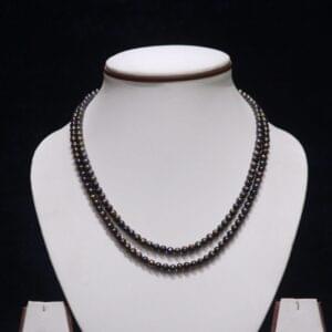 two-layered pearl necklace set, black pearl necklace, black pearl set, two-layered necklace, pearl jewelry, elegant pearl necklace, black pearl earrings, statement necklace, black pearl pendant