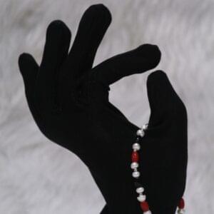 Pearl and Red Stone Bracelet