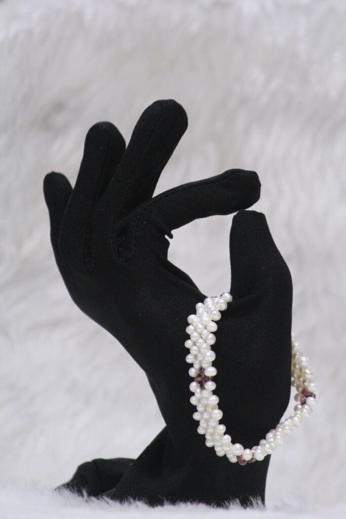 Pearl Bracelet with Ruby Accents