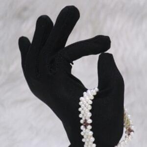 Pearl Bracelet with Ruby Accents